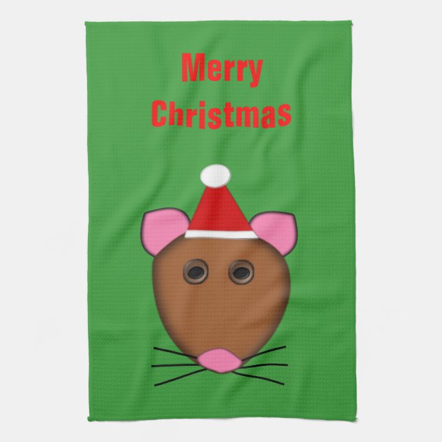 God jul Mouse Anpassade Kitchen Towel Kökshandduk (Vertikal)
