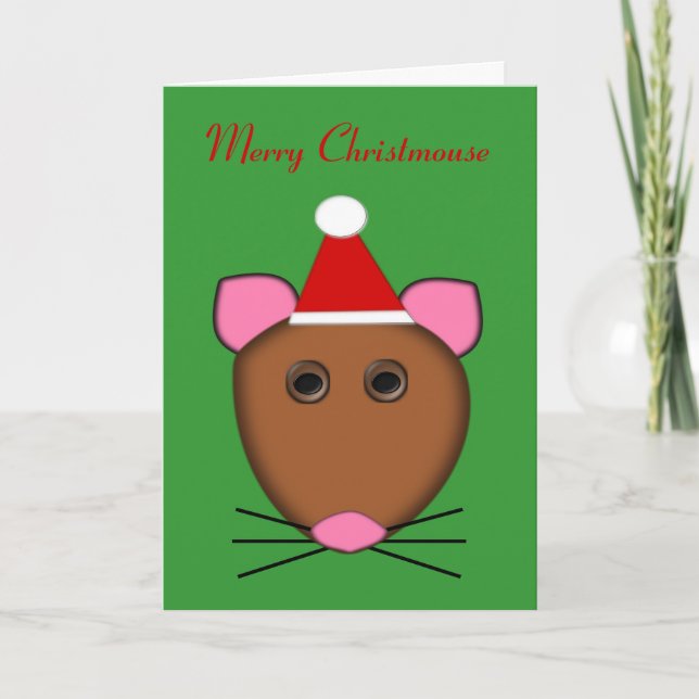 God jul Mouse Anpassningsbar Card Helgkort (Framsida)