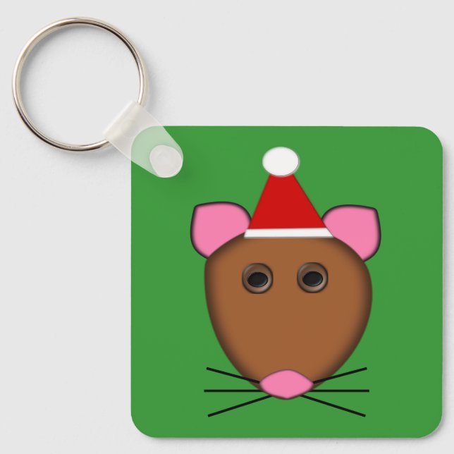 God jul Mouse Anpassningsbar Nyckelring (Framsida)