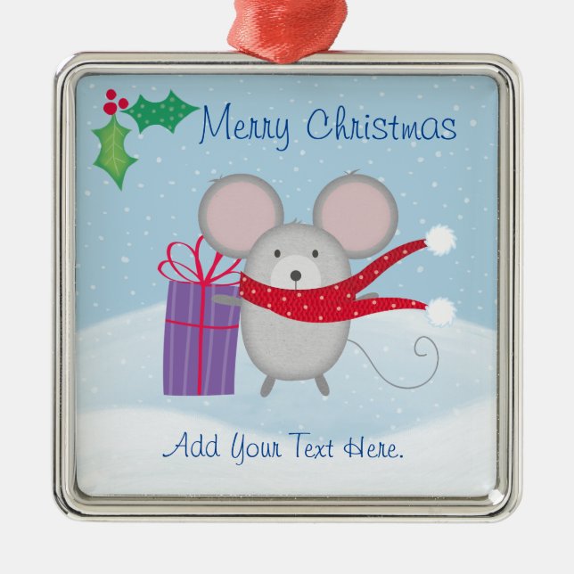 God jul Mouse Ceramic Ornament (Framsidan)