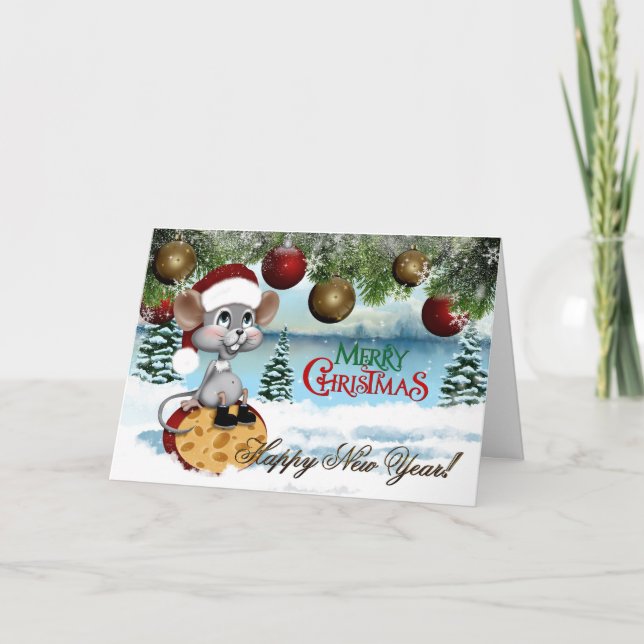 God jul Mouse Helgkort (Framsida)