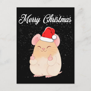 God jul Mouse Mitten Finger Rude Julafton Ugly Vykort
