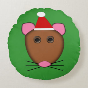 God jul Mouse Pillow Rund Kudde