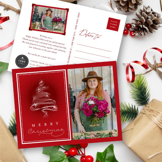 God jul mousserande Julgran Business Helg Vykort (Skapare uppladdad)