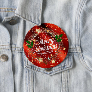 God jul, mousserande Red och Guld Knapp