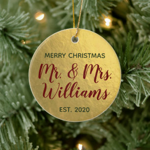 God jul Mr. & Ceramic Ornament