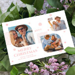 God jul, Mr & Mrs. 3 Photo Collage Modern<br><div class="desc">God jul Mr & Mrs. 3 Photo Collage Trendig Modern julkort innehåller en fotokollage av tre av dina favoritfoton med texten "God jul från den nya Mr & Mrs." i elegant rosa-skript. Anpassa genom att redigera texten i textrutorna. Perfekt till jul att skicka till vänner och familj. PHOTO TIP: centrera...</div>