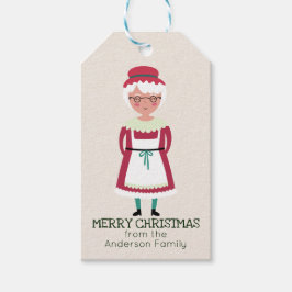 God jul Mrs Jultomten Whimsical Helgdag Presentetikett