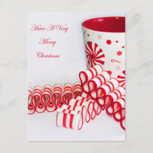 God jul Mugg och Ribbon Candy Helg Vykort