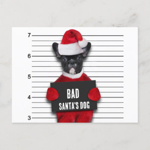 God jul Mugshot Dåliga Santa's Hund Helg Vykort