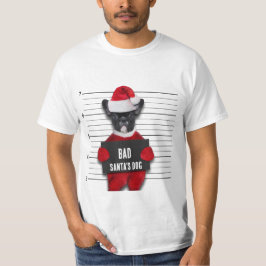 God jul Mugshot Dåliga Santa's Hund T Shirt