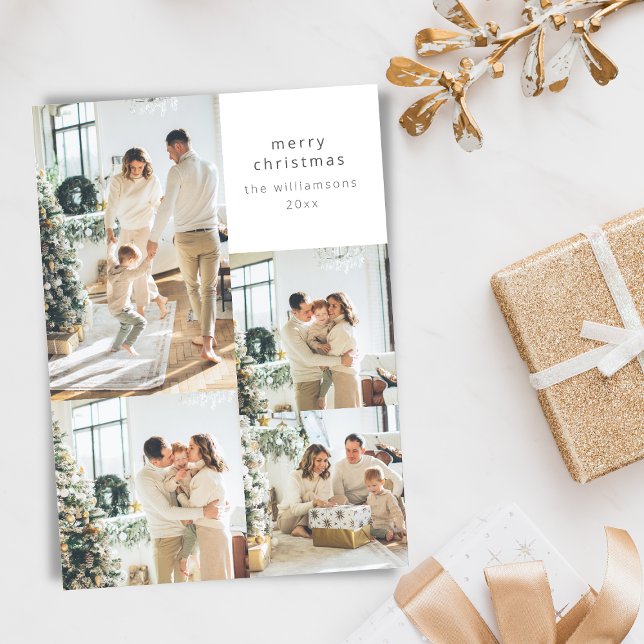 God jul Multi 5 Fullt Bleed Photo Collage Julkort (Skapare uppladdad)