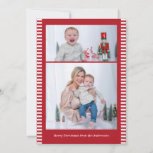 God Jul Multi-Foto Randig Röd Färg