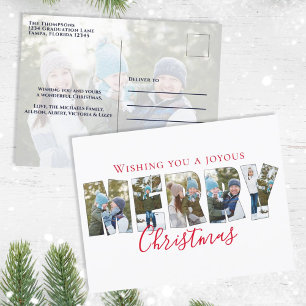 God jul Multi Photo Collage Typography Helg Vykort