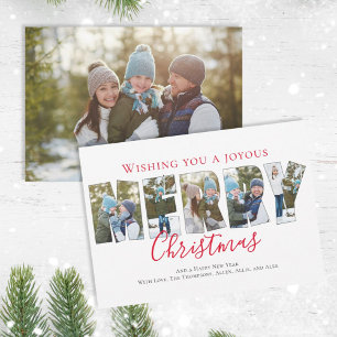 God jul Multi Photo Collage Typography Julkort