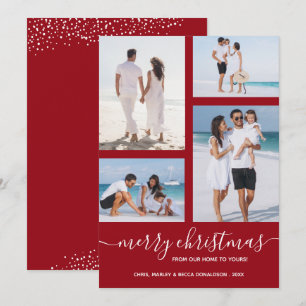 God jul Multi Photo Cranberry Julkort