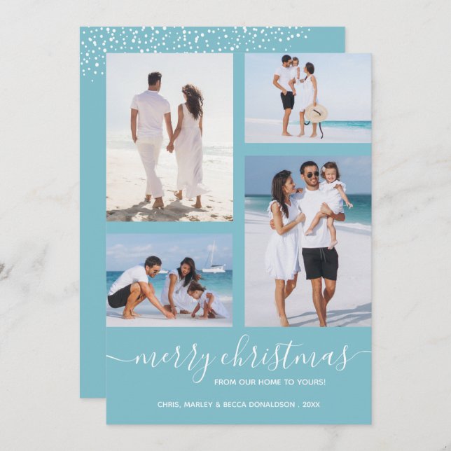 God jul Multi Photo Julkort (Fram/baksida)