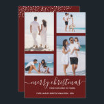 God jul Multi Photo Maroon Julkort<br><div class="desc">Ladda upp fyra favoritfoton till det här julfotokortet som innehåller hälsning med chic som skrivs på ett maronbakgrunden (eller ett färg-helgdag). Välj Projektionsyta för tyngsta pappra och HD-kvalitet för bästa fotokvalitet. MERA FÄRG gjorde för dig i vår affär.</div>