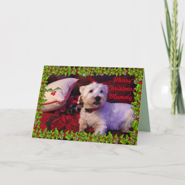God jul Mummy Westie Card Helgkort (Framsida)