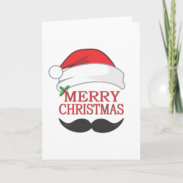 God jul Mustache-kort Helgkort (Framsida)