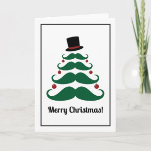 God jul Mustache Träd Helgdag Card Helgkort