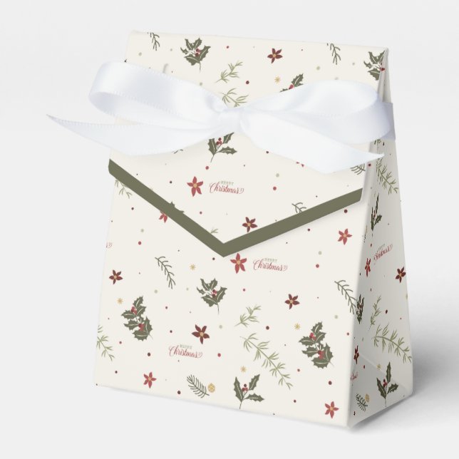 God jul Muted Holly Foliage Helgdag Presentaskar (Framsidan Sidan)