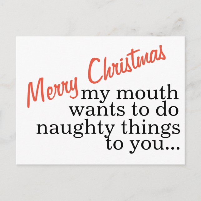 God jul MY MOUTH NAUGHTY SAK Helg Vykort (Framsida)