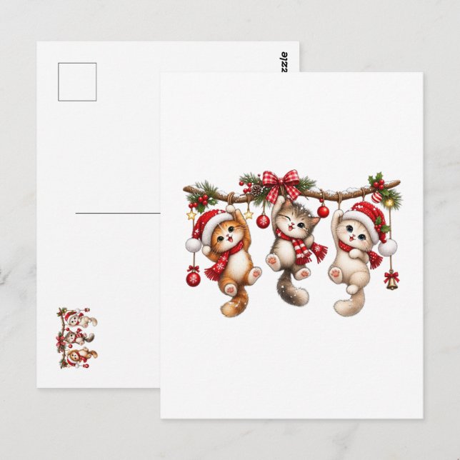 God Jul | Mysig Högtidsestetik Vykort (Fram/baksida)