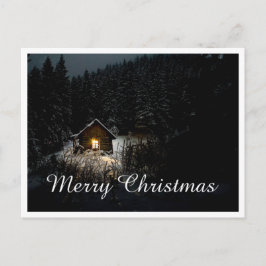 God Jul Mystisk Stuga Djupa Skogar Vykort