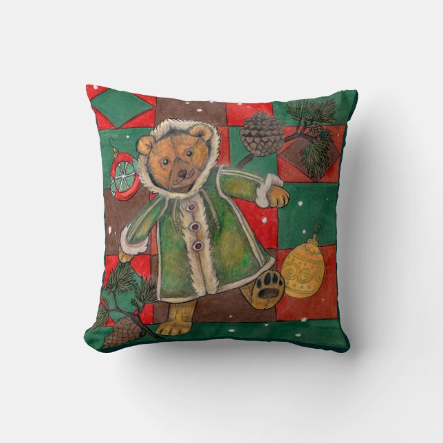 God jul-Nalle-Pillow Kudde (Framsida)
