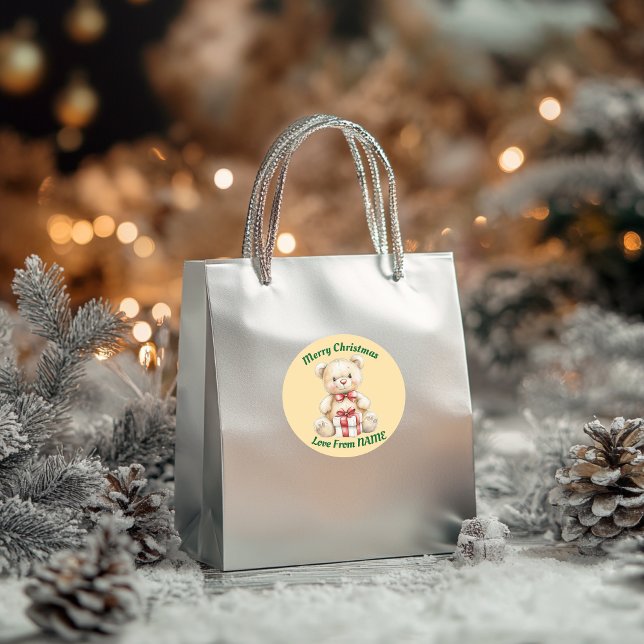 God jul, Nalle Runt Klistermärke (Skapare uppladdad)
