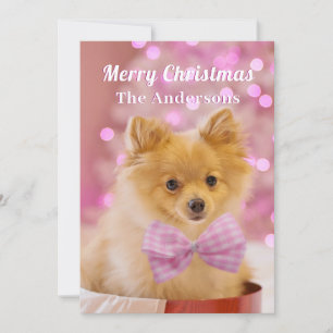 God jul & Namn, Cute Hund eller ditt foto Inbjudningar