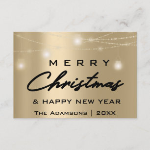 God jul Namn Foto Träd Grått Ljus Guld Inbjudningar