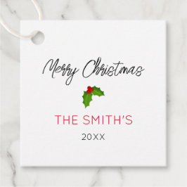 God jul NAMN Holly YEAR Festive Helgdag Gåvor Etiketter