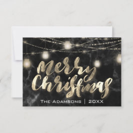 God jul Namn Ljus Marble Black Guld Inbjudningar