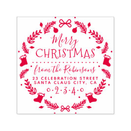 God jul, Namn och Returadress Självfärgande Stämpel