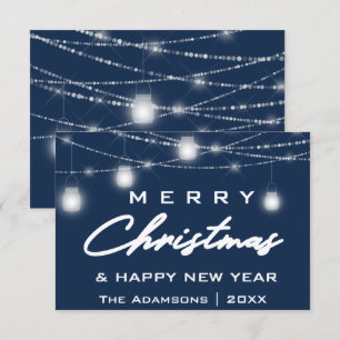 God jul Namn Photo Ljus Blue Navy Inbjudningar