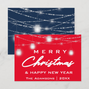 God jul Namn Photo Ljus Red Navy Inbjudningar