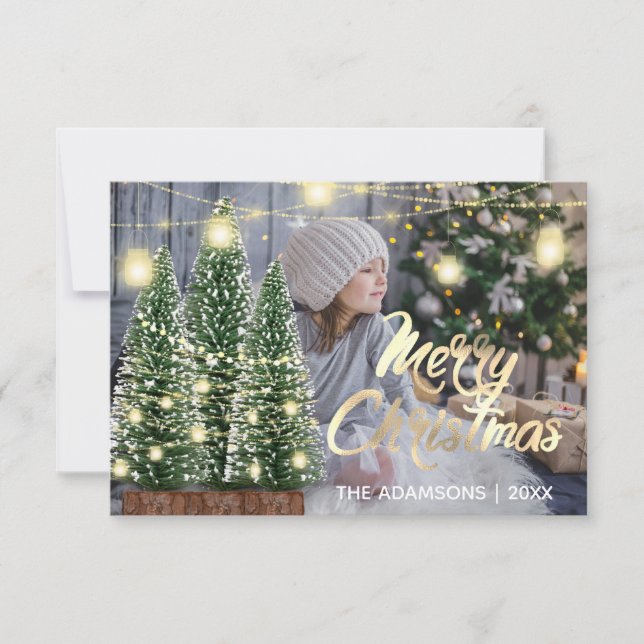 God jul Namn Photo Träd Ro Ljus Inbjudningar (Framsida)
