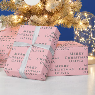 God jul Namn Rosa Grått Enkel modern Presentpapper