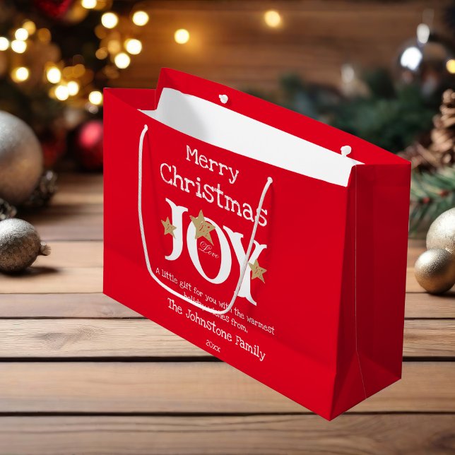 God jul Namn skript Cute Red (Make a Bold and Joyful statement with this large size gift bag.)