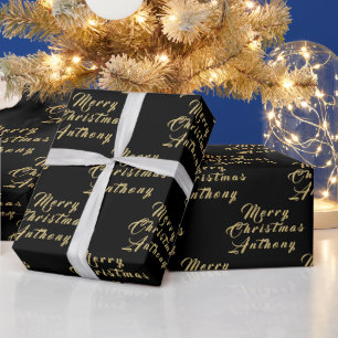 God jul Namn Svarta Guld, enkel modern Presentpapper