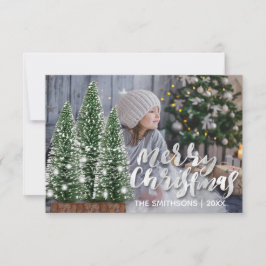 God jul Namn Träd Winter Ljus FotoRosa Inbjudningar