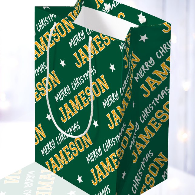 God jul Namn Typography Grönt Gult (Skapare uppladdad)