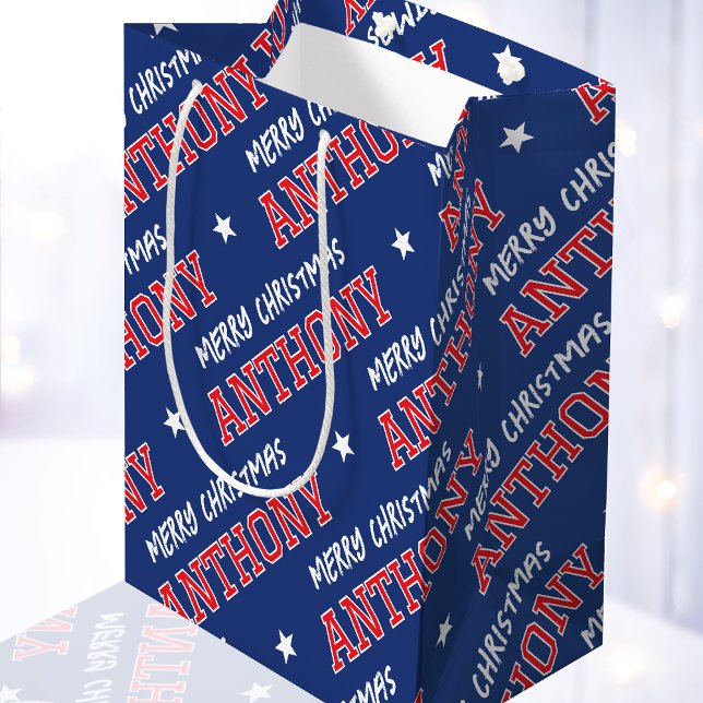 God jul Namn Typography Red Navy Blue (Skapare uppladdad)