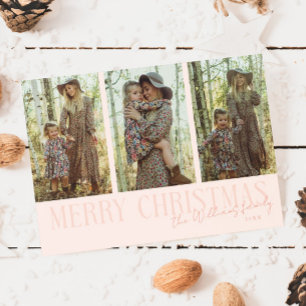 God jul Namnteckning multifoto-persikor Julkort