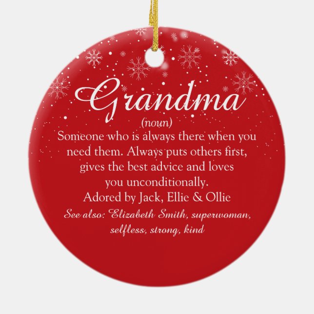 god jul Nan Grandma Grandmor Definition Julgransprydnad Keramik (Baksidan)