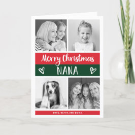 God jul Nana| Blockfoto till rutnät för Färg Helgkort