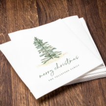 God Jul Napkins Helgdag Evergreen Gräs Simple