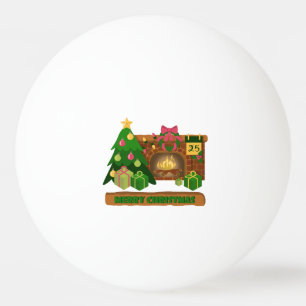 God jul nära eldskorpa julafton träd pingisboll